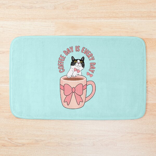 Item preview, Coffee Day Is Every Day Cute Cat peering over Coffee Mug designed and sold by BritishDelights.