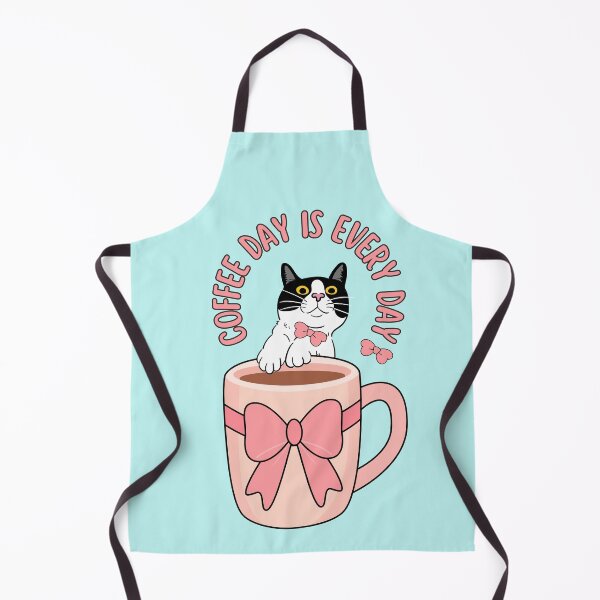 Item preview, Coffee Day Is Every Day Cute Cat peering over Coffee Mug designed and sold by BritishDelights.