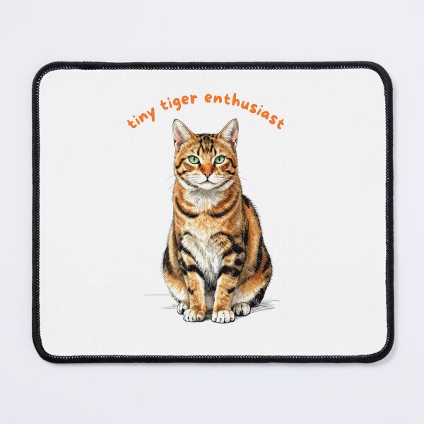 Item preview, Tiny Tiger Enthusiast Sticker | Cute Tabby Cat Vinyl Decal | Cat Lover Gift | Tiger Cat Laptop, Water Bottle & Journal Sticker designed and sold by Safiacreatess.