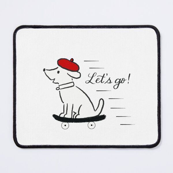 Item preview, Let's go! Cute Skateboarding Dog designed and sold by pinkstickstore.
