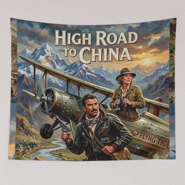 Item preview, High Road to China Retro Adventure Action Romance Tribute Art Movie Poster designed and sold by Art's Diner.