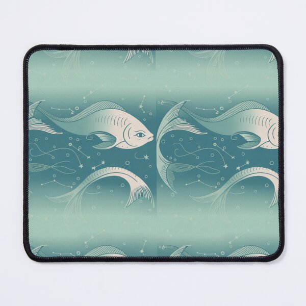 Item preview, Dreamy Celestial Teal Fish Constellation Seamless Pattern – Starry Ocean Magic designed and sold by Midnight Veil Designs.