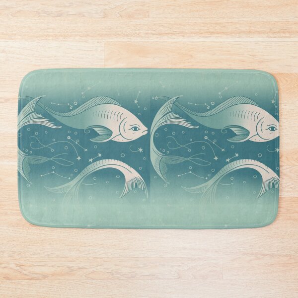 Item preview, Dreamy Celestial Teal Fish Constellation Seamless Pattern – Starry Ocean Magic designed and sold by Midnight Veil Designs.