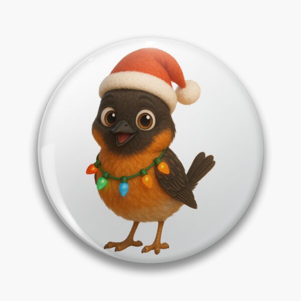 Item preview, Christmas Stonechat Bird designed and sold by Sillytoe.