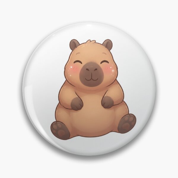 Item preview, Happy Capybara Illustration designed and sold by Stickivo.