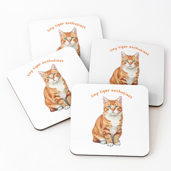Item preview, Tiny Tiger Enthusiast Sticker | Orange Tabby Cat Vinyl Decal | Cute Ginger Cat Gift | Cat Lover Laptop, Water Bottle & Journal Sticker designed and sold by Safiacreatess.