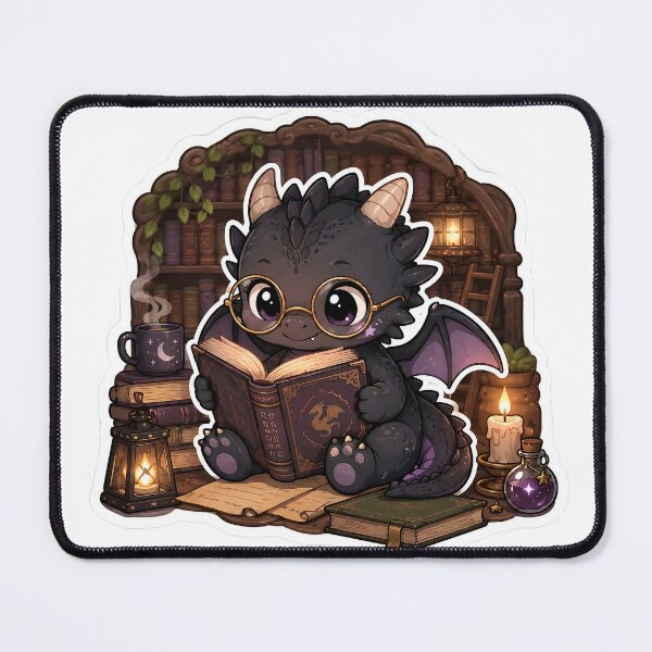 Item preview, Cute Baby Dragon Bookworm Sticker designed and sold by Barkybond.