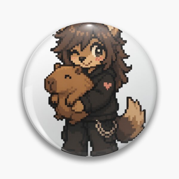Item preview, Wolf Girl Hugging a Capybara designed and sold by RandomCapyshop.