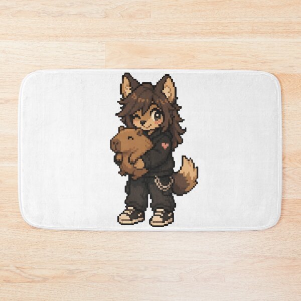 Item preview, Wolf Girl Hugging a Capybara designed and sold by RandomCapyshop.