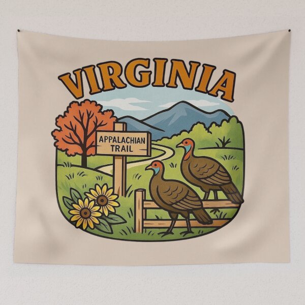 Item preview, Virginia - Appalachian Trail & Wild Turkeys designed and sold by Myra365Art.