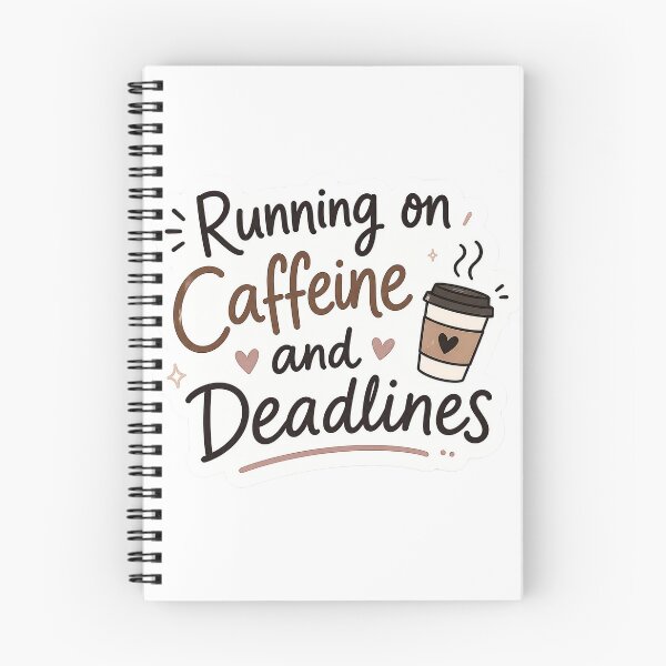 Item preview, Running On Caffeine And Deadlines Sticker designed and sold by Barkybond.