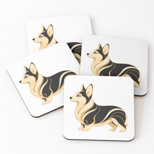 Item preview, Art Deco Corgi Mascot designed and sold by Modern Mascot Archive.