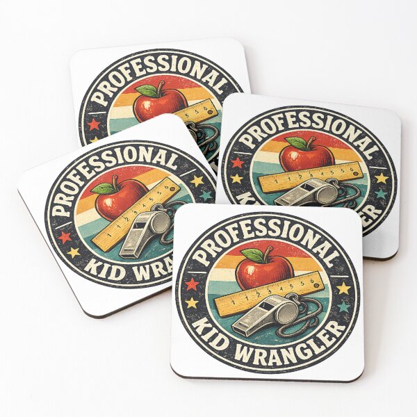 Item preview, Professional Kid Wrangler Retro Teacher Classroom Badge Design designed and sold by mansourhamid.