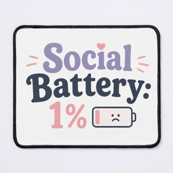 Item preview, Social Battery 1% Sticker designed and sold by Barkybond.