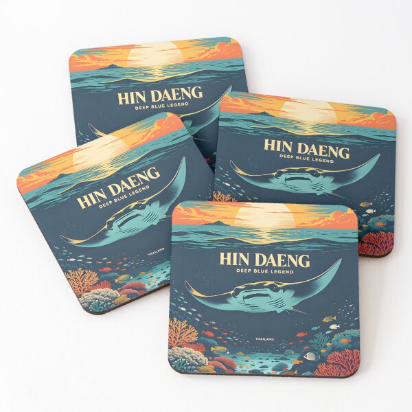 Item preview, Hin Daeng Vintage tropical travel illustration of Hin Daeng, Thailand. designed and sold by Spirit of Siam.