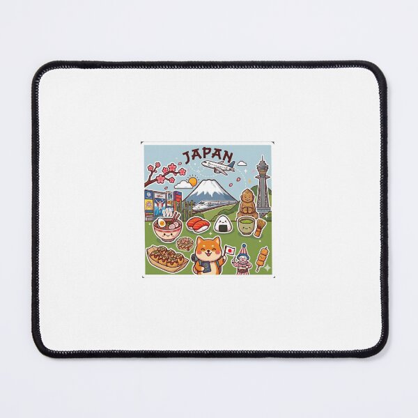 Item preview, OSAKA Japan Travel Adventure – Mount Fuji & Shiba Inu Square designed and sold by asumintjapan1.