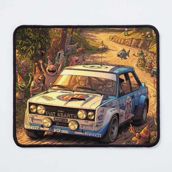 Item preview, Fiat 131 Abarth Rally Classic Comic Illustration designed and sold by Racing Art Store.