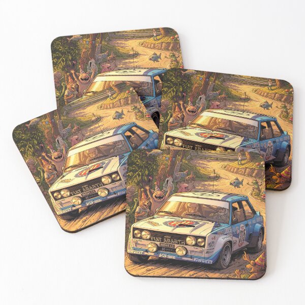 Item preview, Fiat 131 Abarth Rally Classic Comic Illustration designed and sold by Racing Art Store.