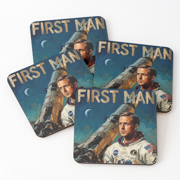 Item preview, First Man Retro Space Exploration Apollo 11 Astronaut Tribute Art Movie Poster designed and sold by Art's Diner.