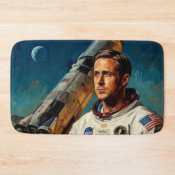 Item preview, First Man Retro Space Exploration Apollo 11 Astronaut Tribute Art Movie Poster designed and sold by Art's Diner.