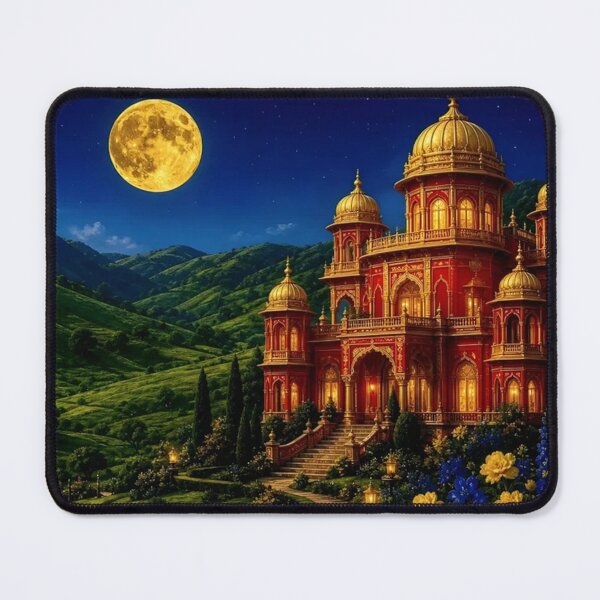 Item preview, Grand Red Palace with Golden Domes Under Full Moon designed and sold by Pioneer Spirit Market.