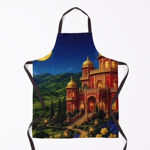 Item preview, Grand Red Palace with Golden Domes Under Full Moon designed and sold by Pioneer Spirit Market.