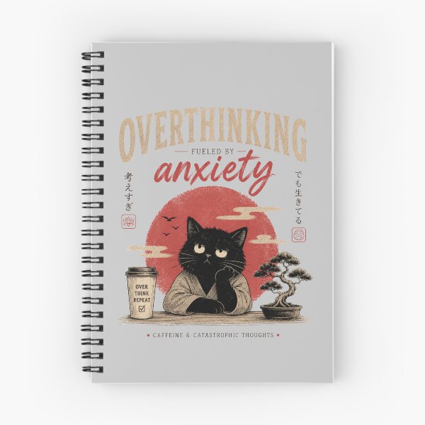 Item preview, Overthinking Fueled by Anxiety Cat designed and sold by ViralByDesign.