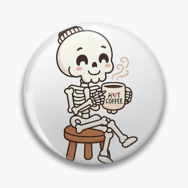 Item preview, Cute Funny Skeleton Drinking Coffee Retro Style designed and sold by SancturShop.