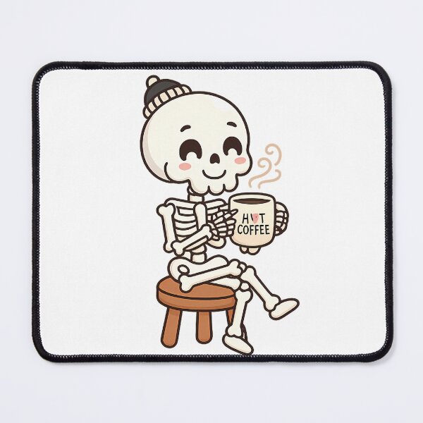 Item preview, Cute Funny Skeleton Drinking Coffee Retro Style designed and sold by SancturShop.