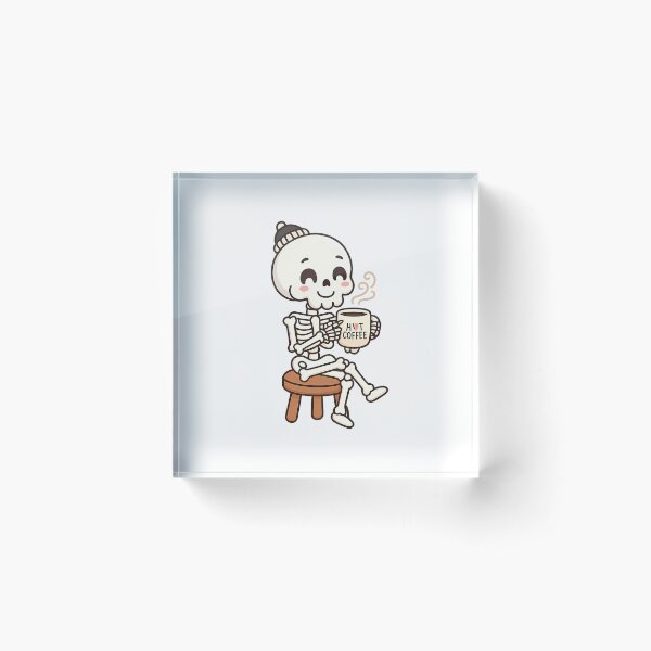 Item preview, Cute Funny Skeleton Drinking Coffee Retro Style designed and sold by SancturShop.