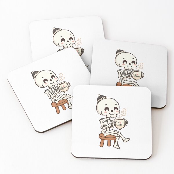 Item preview, Cute Funny Skeleton Drinking Coffee Retro Style designed and sold by SancturShop.