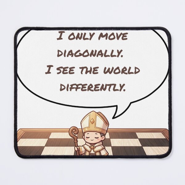 Item preview, Anime Chess Bishop — I Only Move Diagonally I See The World Differently designed and sold by deepthinkanime.