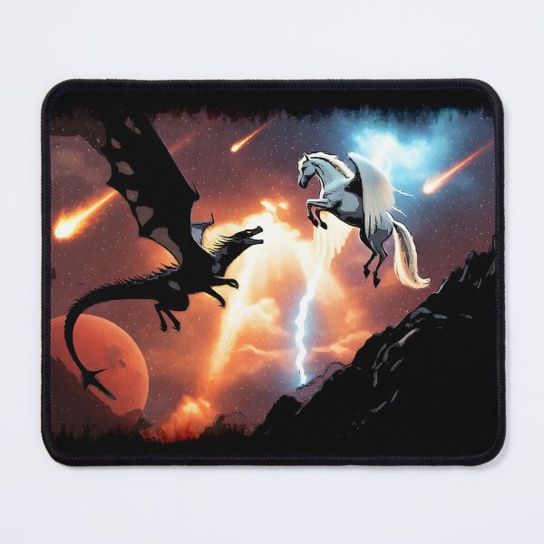 Item preview, Battle In Outer Space - Dragon and Pegasus designed and sold by NaturePrints.