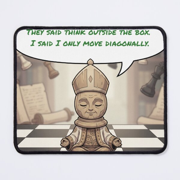 Item preview, Anime Chess Bishop — Think Outside The Box I Only Move Diagonally designed and sold by deepthinkanime.