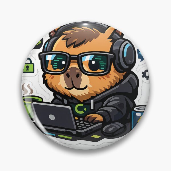 Item preview, Cute Capybara Programmer Coding On Laptop designed and sold by SancturShop.