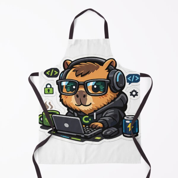 Item preview, Cute Capybara Programmer Coding On Laptop designed and sold by SancturShop.