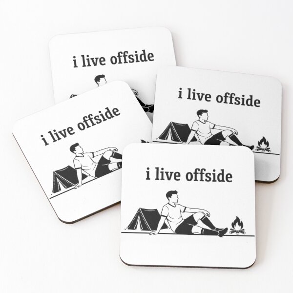 Item preview, I Live Offside - Funny Football Striker Camping T-Shirt designed and sold by Interactive-Art.