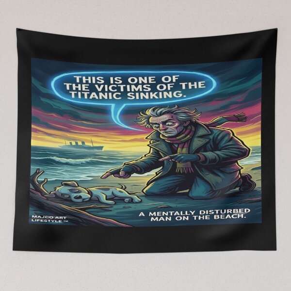 Item preview, Funny Inappropriate Titanic Joke – Dark Humor Beach Survivor Cartoon designed and sold by MAJCO-ART.