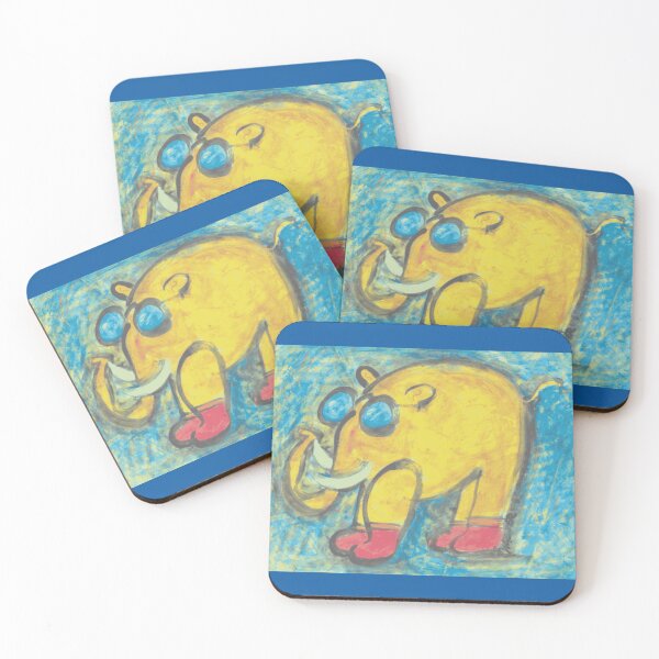 Item preview, Quirky Yellow Elephant Mascot designed and sold by SunOfMayArts.