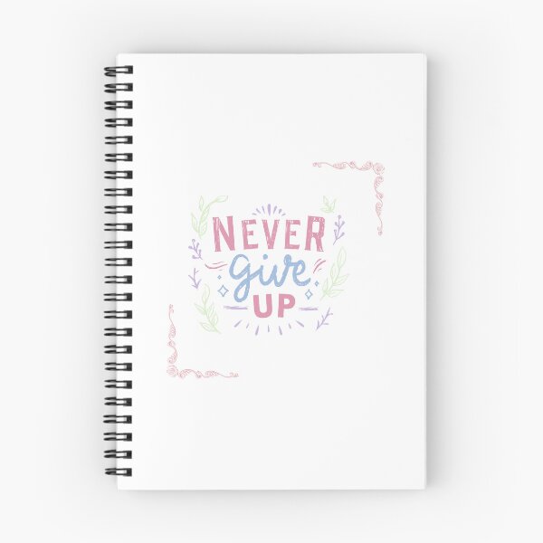 Item preview, Never Give Up – Cute Motivational Typography Design designed and sold by Emianartstudio.