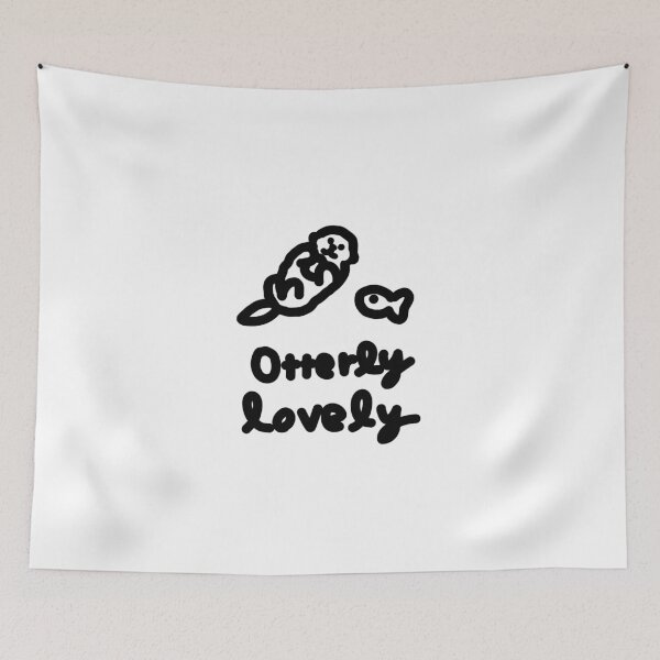 Item preview, Cute Otter Doodle, Otterly Lovely Pun Quote, Hand Drawn Whimsical Animal Illustration designed and sold by DaisyRooDesign.