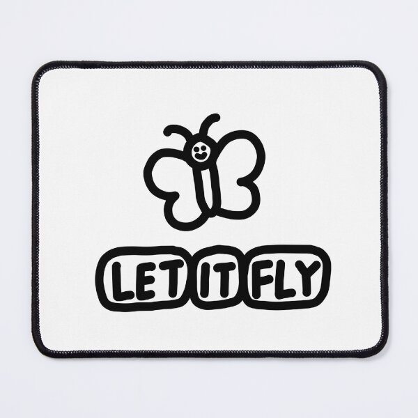 Item preview, Cute Butterfly Doodle, Let It Fly Positive Quote, Hand Drawn Whimsical Illustration designed and sold by DaisyRooDesign.