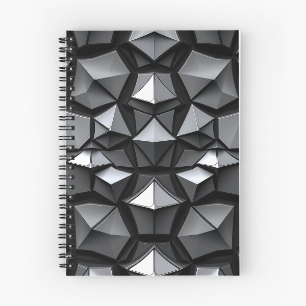 Item preview, Geometric 3D Origami Facets Abstract Black and Silver Pattern designed and sold by snaapzone.