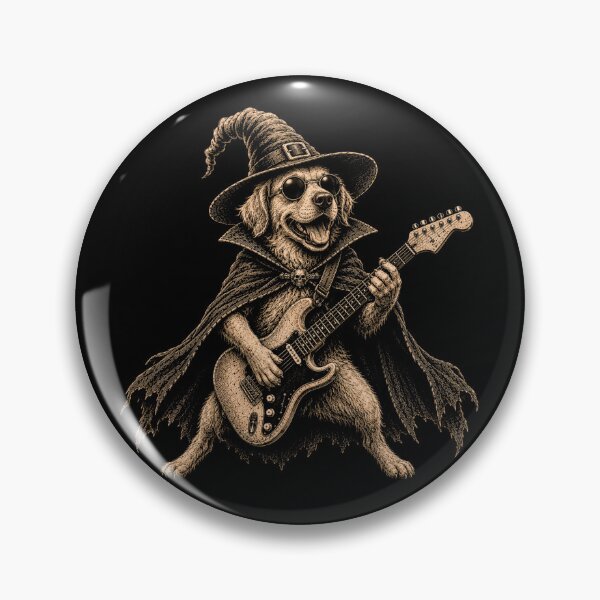 Item preview, Halloween Golden Retriever Playing Electric Guitar Funny Dog designed and sold by Kladhadredo.