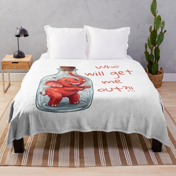 Item preview, Cute Red Elephant in a Bottle Funny Quote Art designed and sold by rich-moda.