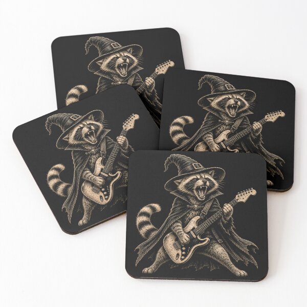 Item preview, Halloween raccoon Playing Electric Guitar Funny Dog designed and sold by Kladhadredo.