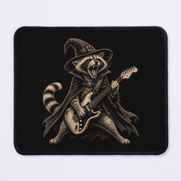 Item preview, Halloween raccoon Playing Electric Guitar Funny Dog designed and sold by Kladhadredo.
