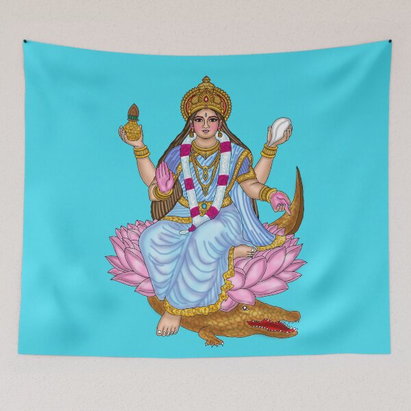 Item preview, Goddess Ganga Divine Art - Holy River Ganga Portrait Sketch designed and sold by Harshit_Digital_Arts.