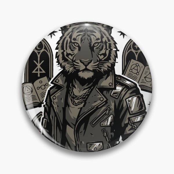 Item preview, Urban Fantasy Tiger in Leather Jacket Dark Gothic Occult designed and sold by Eldaz.
