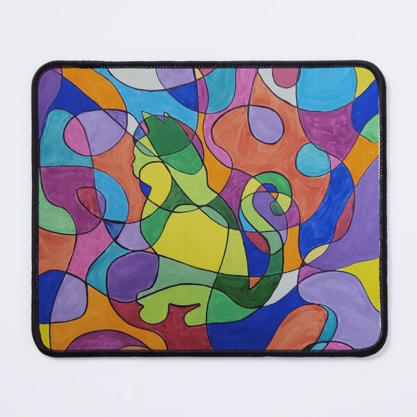 Item preview, Abstract Hidden Cat Sitting in Profile designed and sold by Mad Cat Planet.